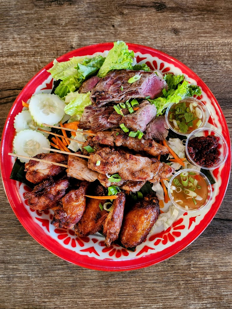 Beef Teriyaki Skewers with Jeow Flight - Sweet Basil