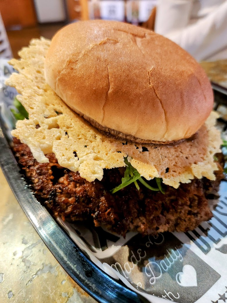 Foxden smashburger with parmesan crisp