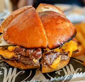 Merriment social burger on milk bun